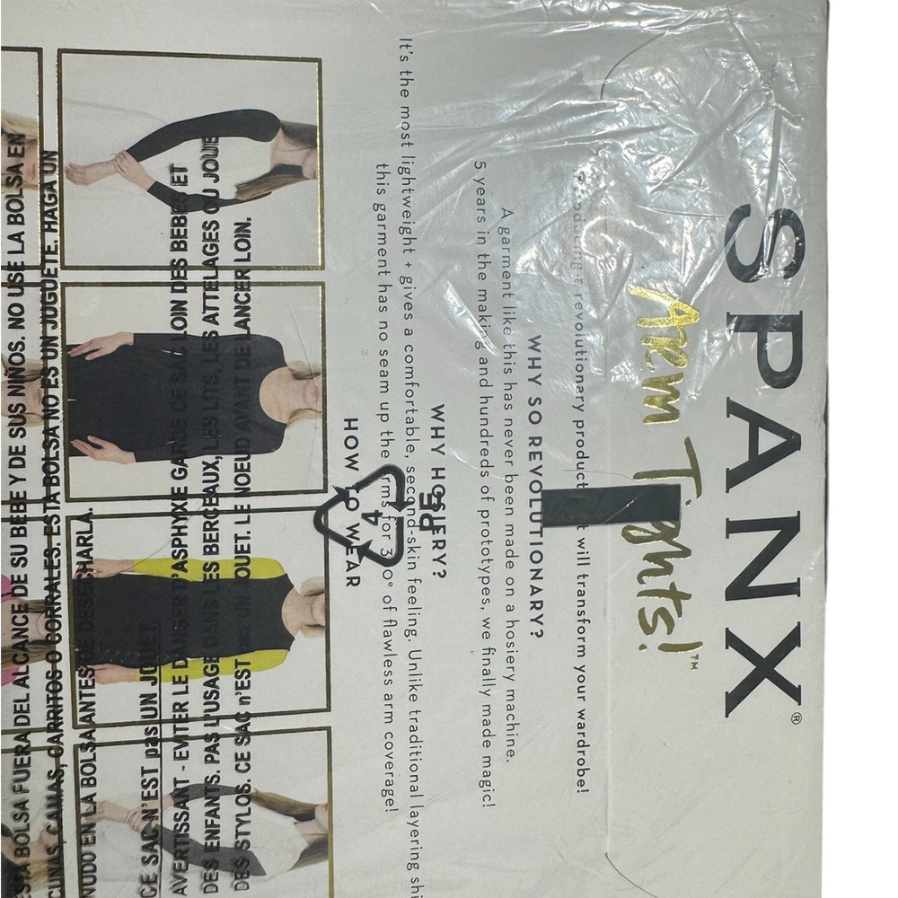 New SPANX Arm Tights 20155R Womens XS/S Very Black Opaque Long Sleeve - Picture 3 of 4